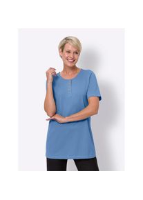 Classic Basics, Unisex, Longshirt &raquo;Longshirt&laquo; 1 Stk., mittelblau, 52, Pikee-Qualit&auml;t