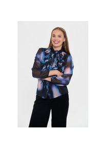 Saint Tropez, Unisex, R&uuml;schenbluse &raquo;LiljaSZ Crinkle LS Shirt&laquo; Regular fit, Chiffon, R&uuml;schen, schwarz mirage mist, XS, Feminine Bluse von Saint Tropez