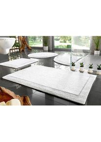 my home Badematte »Kapra, Badvorleger, Badezimmer Teppich« Höhe 14 mm beidseitig nutzbar fussbodenheizungsgeeignet strapazierfähig mit Bordüre,...