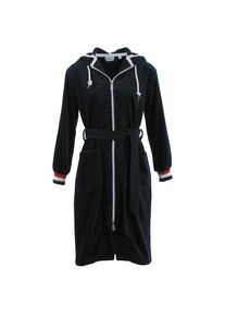 Carl Ross , Damen,Jugendliche , Damenbademantel »437410«, 1 Stk. mit Tricolour Ärmelbündchen , blau , mit Stehkragen und eingearbeiteter Kordel