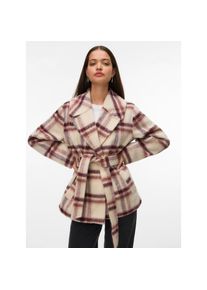 V&eacute;ro Moda Vero Moda, Unisex, Kurzjacke &raquo;VMVERA SHIRLEY CHECK JACKET BOO&laquo;, oatmeal checks:winetasting, S, Karierte Jacke von Vero Moda