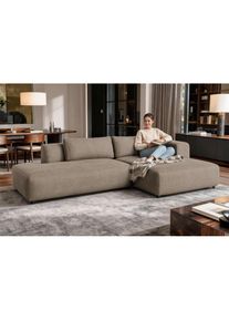 Ecksofa »TIARRA Design-Sofa mit Ottomane recht/links bestellbar, Breite 287 cm« L-Form mit hochelastischer Schaum und Wellenunterfederung ,...
