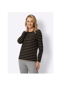 Classic Basics, Unisex, Langarmshirt &raquo;Streifenshirt&laquo; 1 Stk., camel, schwarz, geringelt, 42, garngef&auml;rbter Streifen