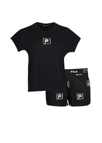 Fila , Shorty »WOMAN JERSEY PYJAMAS«, 2 Stk. mit auffälligem Logodruck, Rundhalsausschnitt , schwarz , Damen Pyjama von Fila