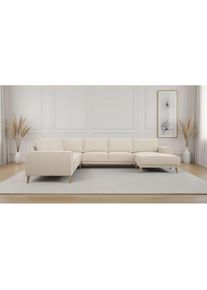 Wohnlandschaft »Oland Skandi, weicher Chenille-Stoff« U-Form, 342 cm, Wellenunterfederung, Skandi-Design, Massivholzfüsse , GOODproduct , 100%...