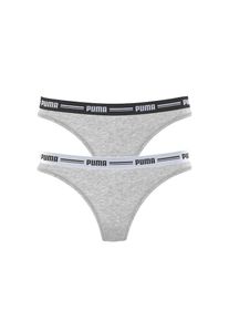 Puma , Damen , String »Iconic«, 2er-Packer Packung, mit weichem Logobündchen , grau , String von Puma