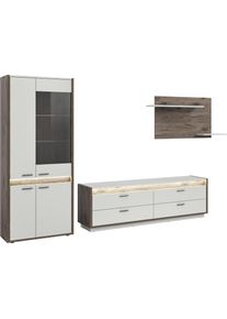 Wohnwand »Treviso, Breite 299 cm, bestehend aus: 1x Vitrine, 1x Lowboard und« 3 Stk. tlg. , grau , Inosign