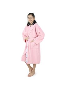 my home, my home Kinderbademantel &raquo;Tilly&laquo; 1 Stk. f&uuml;r Unisex & Unisex, Kinder, Sterne auf Bord&uuml;re, 100% Baumwolle, rosa, Leichtfrottee