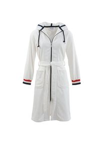 Carl Ross , Jugendliche , Damenbademantel »437410«, 1 Stk. mit Tricolour Ärmelbündchen , weiss , mit Stehkragen und eingearbeiteter Kordel