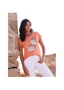 Classic Basics , Damen , Rundhalsshirt »Rundhals-Shirt«, 1 Stk. , orange , modischer Ethno-Druck