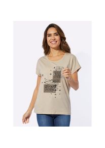 Classic Basics , Rundhalsshirt »Rundhals-Shirt«, 1 Stk. , beige , modischer Ethno-Druck