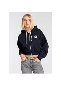 Converse , Damen , Sweatjacke »WOMEN'S RETRO FULL-ZIP HOODIE« 1 Stk. cropped , schwarz , D Kapuzensweatjacke von Converse