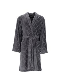 Vossen, Unisexbademantel &raquo;Barron, ideal f&uuml;r Sauna & Spa, Hotelbademantel, Morgenmantel&laquo; 1 Stk. mit Schalkragen, Rautendesign, graphit, Webvelours