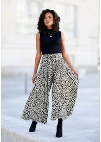 Lascana Witt Damen Hosenrock, creme-schwarz bedruckt, Gr&ouml;&szlig;e 34, 100% Polyester