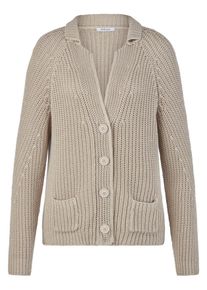 Peter Hahn - Strickblazer mit Reverskragen, beige, Gr. 52, Baumwolle