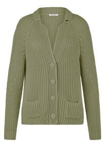 Peter Hahn - Strickblazer mit Reverskragen, gr&uuml;n, Gr. 36, Baumwolle