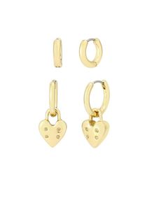 AllSaints Ohrring-Set 'AllSaints Heart Charm Huggie' Damen, gold, Größe One Size