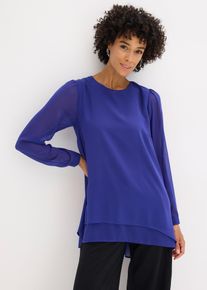 Vokuhila Long-Tunika in blau, Gr&ouml;sse 42, bonprix