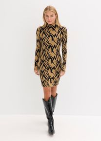 Figurbetontes Strickkleid mit Stehkragen in schwarz, Gr&ouml;sse 36/38 (S), bonprix