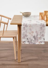 Chemin de table imprimé déperlant en blanc180x30 cm, Couleur/Motif: blanc/gris, bonprix