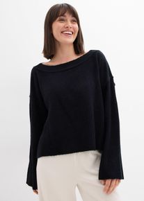 Oversize-Pullover in schwarz, Gr&ouml;sse 36/38 (S), bonprix
