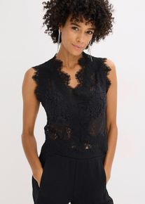 Spitzenweste in schwarz, Gr&ouml;sse 54, bonprix