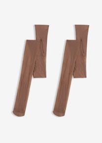 Feinstrumpfhose 20 DEN (2er Pack) in braun, Gr&ouml;sse 56/58 (3XL), bonprix