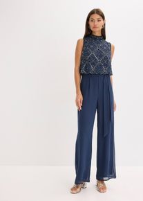 Overall mit Perlenstickerei in blau, Gr&ouml;sse 46, bonprix