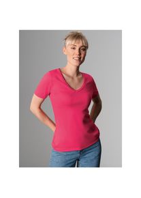 TRIGEMA , Damen , T-Shirt »V-Shirt aus Baumwolle/Elastan« 1 Stk. , orange , 95% Baumwolle, 5% Elasthan