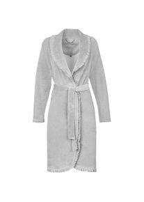 Vossen, Unisexbademantel &raquo;Ariel&laquo; 1 Stk. in verspieltem Design, grau meliert, Nicki-Velours