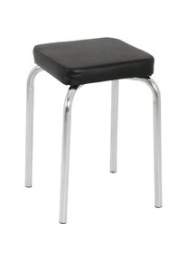 Boxxx Stapelhocker , Schwarz, Chromfarben , Metall, Textil , 36x49x36 cm , stapelbar , Wohnzimmer, Sessel, Hocker