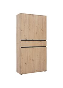 Xora Mehrzweckschrank , Salbeigr&uuml;n , Holzwerkstoff , 8 F&auml;cher , 2 Schublade(n) Schubladen , 100x200x37 cm , stehend , Garderobe, Garderobenschr&auml;nke