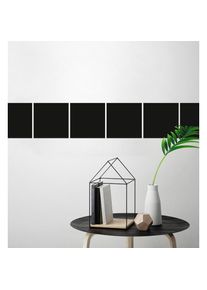 queence, queence Fliesenaufkleber &raquo;Unifarben&laquo; Stickerfliesen, selbstklebend, Sticker, 12er Set, schwarz, Dekorfolie, B/H/T: 15 cm x 15 cm x 0,1 cm