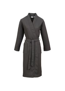 Carl Ross , Damen,Jugendliche , -Bademantel &raquo;25100&laquo; 1 Stk. Waffelpique , grau , Kimono-Kragen