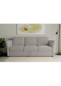 3-Sitzer »Lavars Schlafsofa« mit Bettfunktion, in zwei verschiedenen Bezugsqualitäten , braun , Home Affaire