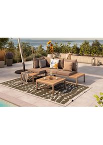 Ambia Garden Loungegarnitur , Braun, Akaziefarben , Holz, Metall , Akazie , vollmassiv , F&uuml;llung: Komfortschaum,Faserb&auml;llchen , L-Form, einzeln stellbar , 207x138 cm , Fsc, Bsci , Gartenm&ouml;bel, Loungem&ouml;bel, Gartenlounge-Sets