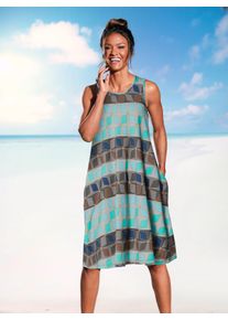 feel good Witt Damen Sommerkleid mit seitlichen Taschen, aquamarin-gemustert, Gr&ouml;&szlig;e 48/50, 95% Viskose, 5% Elasthan
