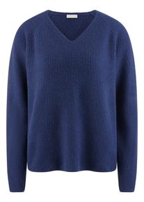 Peter Hahn - V-Pullover, blau, Gr. 40, Kaschmir