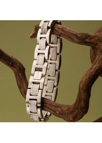 Holzkern Armband Forte (Marmor/Silber), Naturholz, Damen und Herren, größenverstellbar
