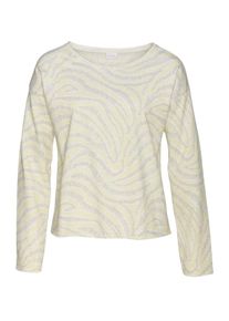 LASCANA Sweatshirt Damen, creme / gelb / greige, Größe L/XL