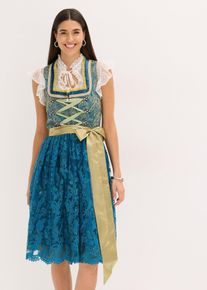 Dirndl mit Pailletten Sch&uuml;rze (2-tlg.Set) in blau, Gr&ouml;sse 42, bonprix