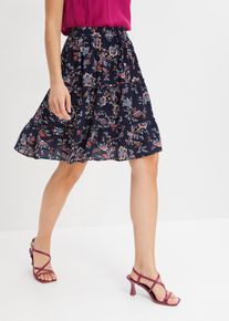 Minirock aus flie&szlig;ender Viskose in blau, Gr&ouml;sse 50, bonprix