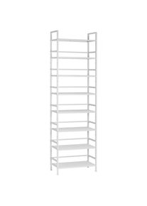 PBJ Schuhregal , Weiss , Metall , 8 F&auml;cher , 59x196x30 cm , Garderobe, Schuhaufbewahrung, Schuhregale