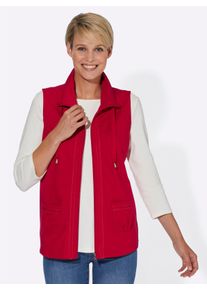WITT Damen Shirtweste mit gerafften Taschen, rot, Gr&ouml;&szlig;e 54, 100% Baumwolle