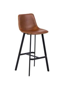 Barhocker , Cognac , Textil , eckig , 46.5x103x50 cm , Reach , Lederauswahl , Esszimmer, Barmöbel, Barhocker