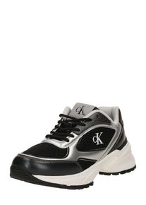 Calvin Klein, Femmes Baskets basses 'HIKE RUNNER', noir / argent / blanc