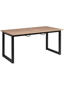 Mid.you Esstisch , Schwarz, Eiche Artisan , Metall, Holzwerkstoff , rechteckig , U-Form , 90x76x160-200 cm , ausziehbar , Esszimmer, Esstische, Esstische ausziehbar