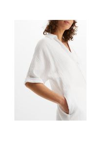 bonprix, Unisex, bonprix Shirtbluse &raquo;Oversize-Longbluse aus softem Musselin&laquo; Oversize-Longbluse aus softem Musselin, wei&szlig;, 52, Modische Shirtbluse aus