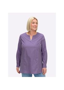 sheego, Unisex, Longbluse, lila, ecru, gestreift, 42