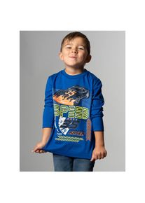 TRIGEMA , Kinder , Longsleeve »Langarmshirt mit coolem Auto-Print« 1 Stk. , blau , Single-Jersey